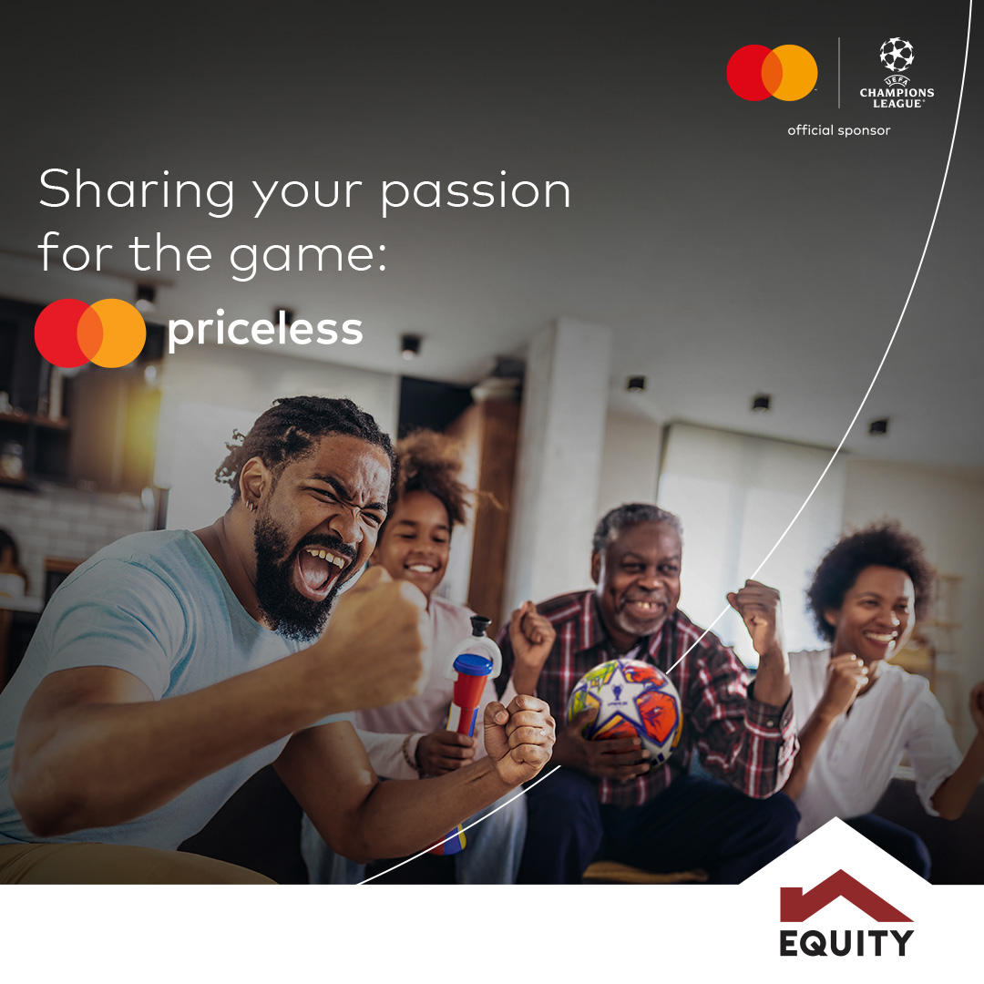 We have some exciting news! Use your Equity Mastercard to make payments, when shopping,fueling, dining, paying bills and much more, between 1st April and 15th May, 2024 & you could win a priceless experience to watch the UEFA Champions League Final 2023/2024 for you & your crew