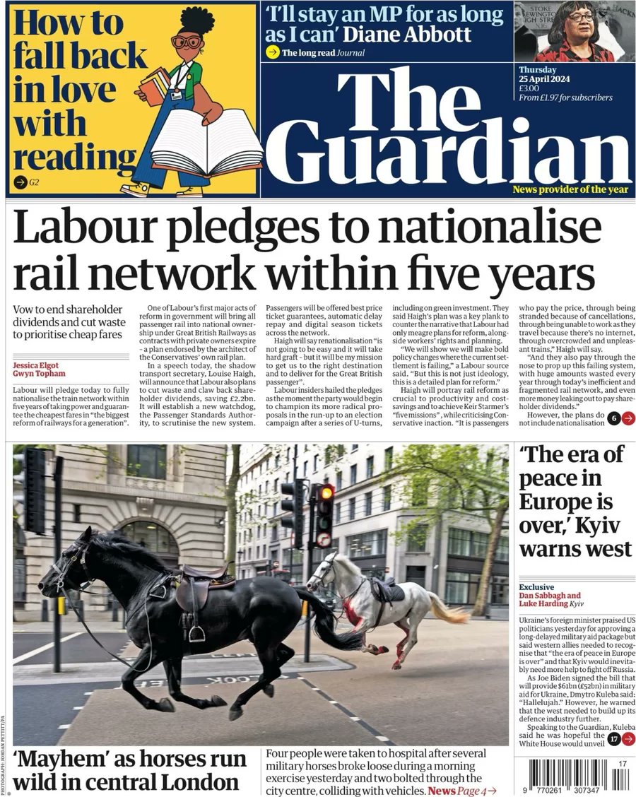 The Guardian - Labour pledges to nationalise rail network with 5 years 

#News_Briefing #The_Guardian #UK_Papers 

wtxnews.com/nationalise-ra…