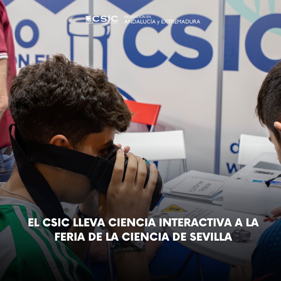 El #CSIC lleva ciencia interactiva a la Feria de la Ciencia de Sevilla El 8, 9 y 10 de mayo se celebra la XXII Feria de la Ciencia de Sevilla con la participación de los institutos y centros del CSIC en Andalucía y @CasaCiencia_Sev t.ly/a8Et8