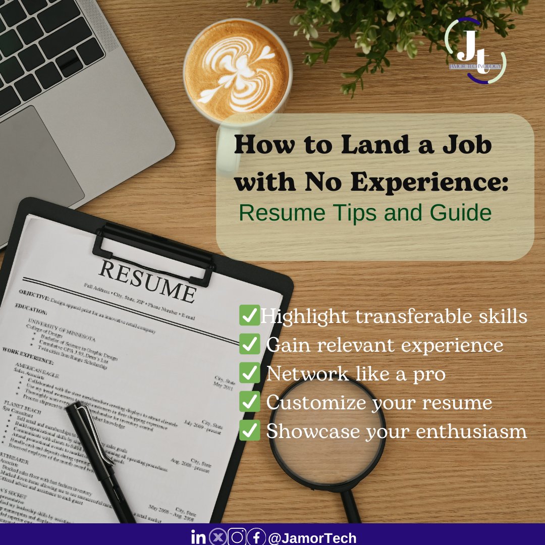 🚀  Are you feeling stuck in your job search because you lack experience?  Here’s a guide to navigate the job market with confidence, even if you have no prior experience.
#jobsearchtips #resumetips  #careergrowthtips #jamorinterns #Opay Ilashe Tems Olosho