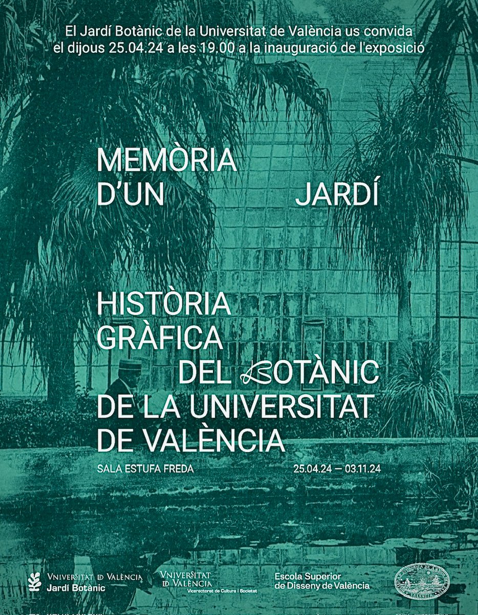 Hui tenim l'agenda plena a la UV. Entre les exposición que s'inauguren està la del @JardiBotanicUV, Memòria d'un jardí, comissariada per Jose Maria Azkárraga. La nostra #bibliotecabotànicUV ha col·laborat activament en aquesta expo