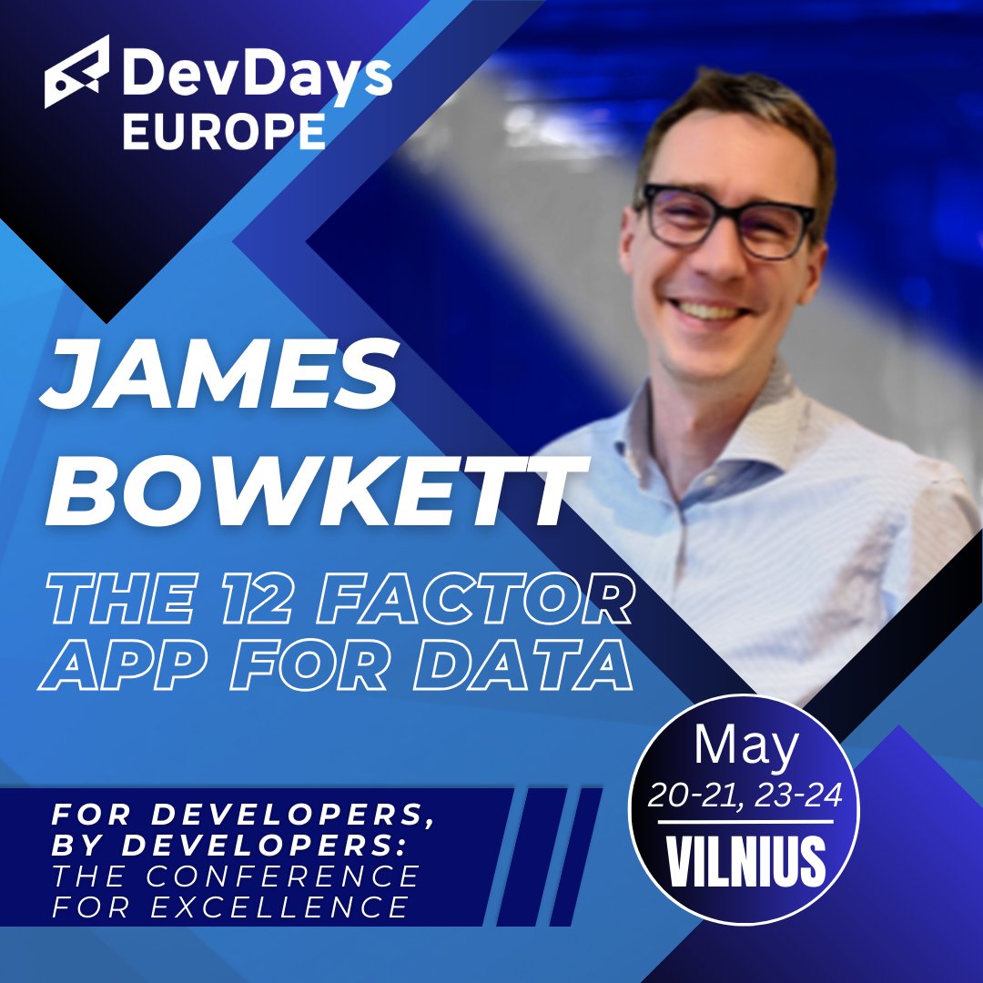 Have you registered for the DevOps Pro Europe Conference yet? Our Technical Delivery Director, @techwob is speaking at the event on 'The 12-factor App for Data.' Find out more here: devdays.lt #DevOpsProEurope2024 #DevOps #DataEngineering #DataPlatforms @DevOpsEU