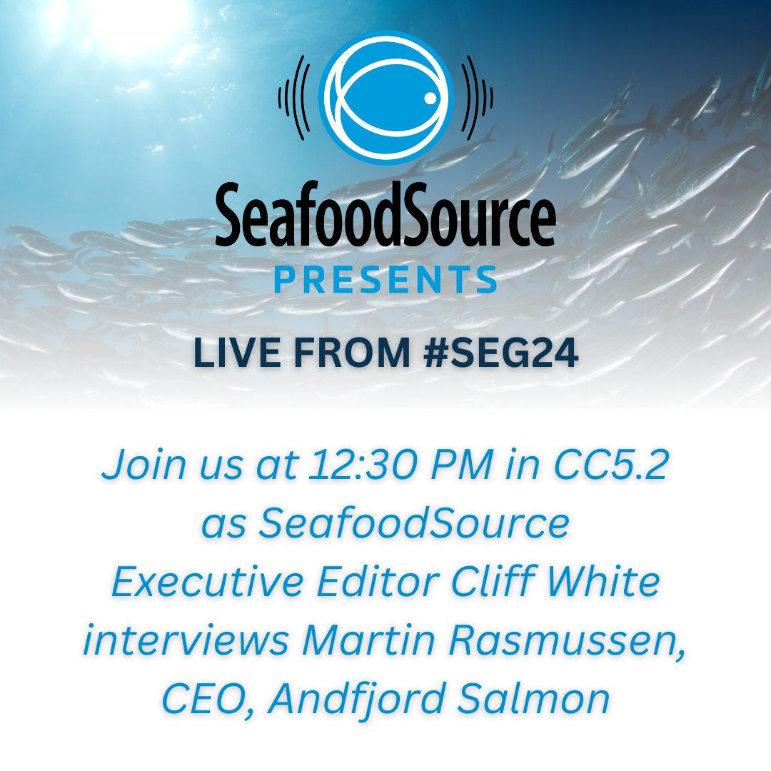 LIVE from #SEG24 - Andfjord Salmon is on the cutting edge of land-based salmon farming. CEO Martin Rasmussen will give an update on the progress his company is making in building its Kvalnes project, it’s first harvests and a new post-smolt collaboration.  #seafoodsource