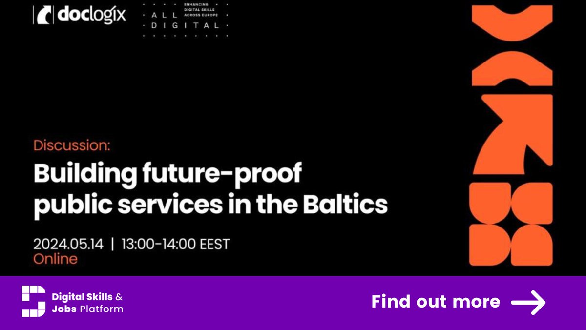 DigitalSkillsEU's tweet image. 💬 Imagine a world where public services are just a click away... in the Baltics, this dream is becoming a reality!  

🌟On 14 May, join @DocLogix&apos;s event dedicated to the potential impact of #technology on citizen-government interactions.

 Discover more: bit.ly/3UdF3mu