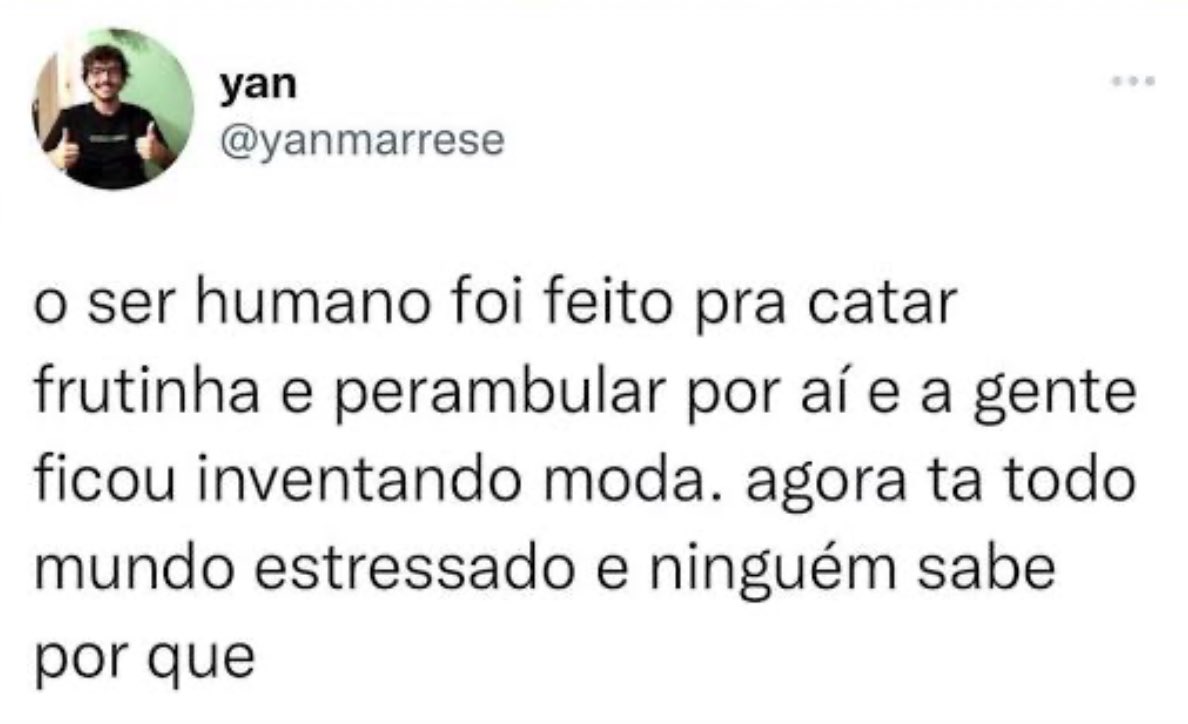 Todo dia penso nesse tuíte