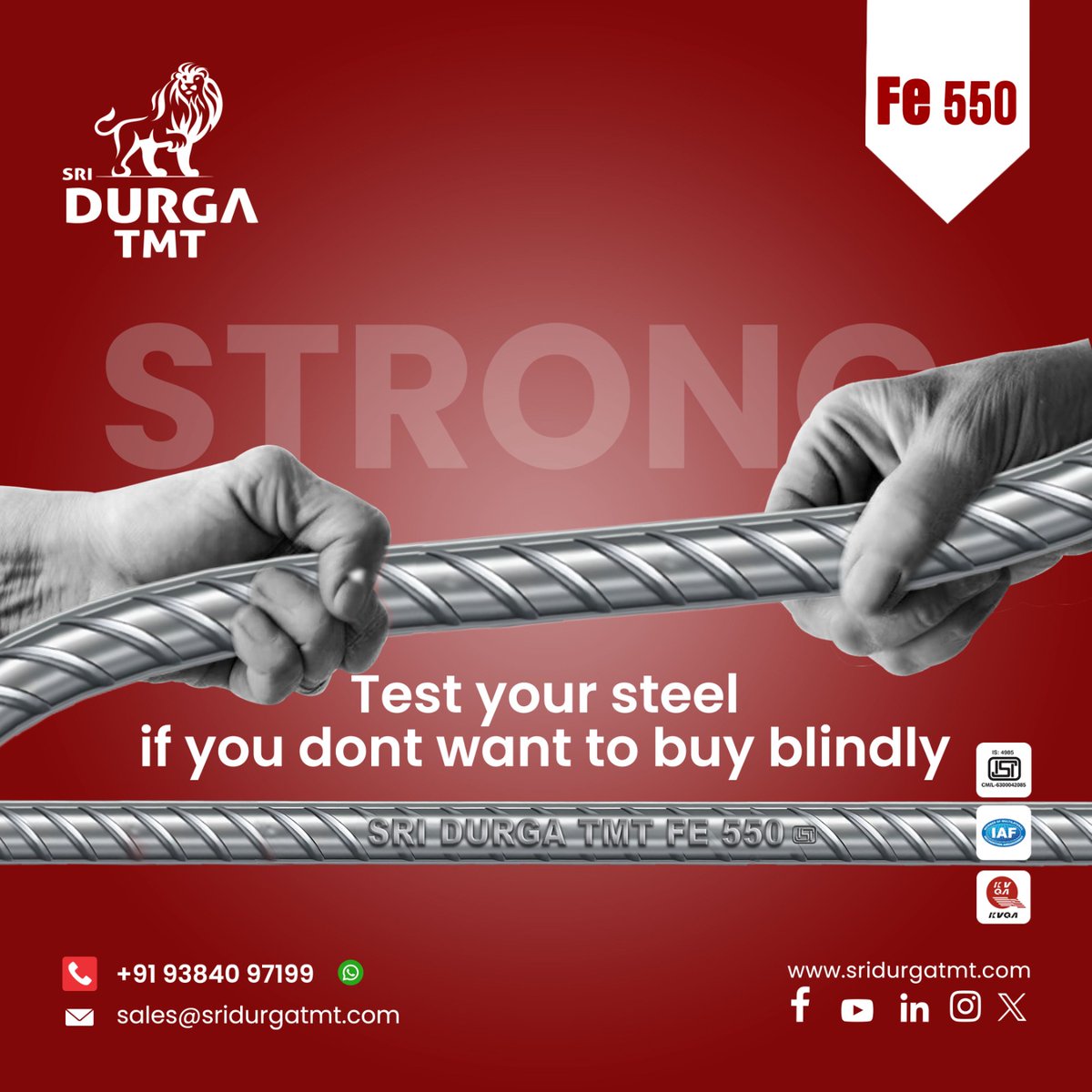 Invest in the market's strongest steel for durability, safety, and reliability in construction and infrastructure projects.

#StrongSteel #ConstructionMaterials #SteelMarket #DurableBuildings #SafetyFirst #ReliableInfrastructure #BuildingMaterials #InvestmentOptions