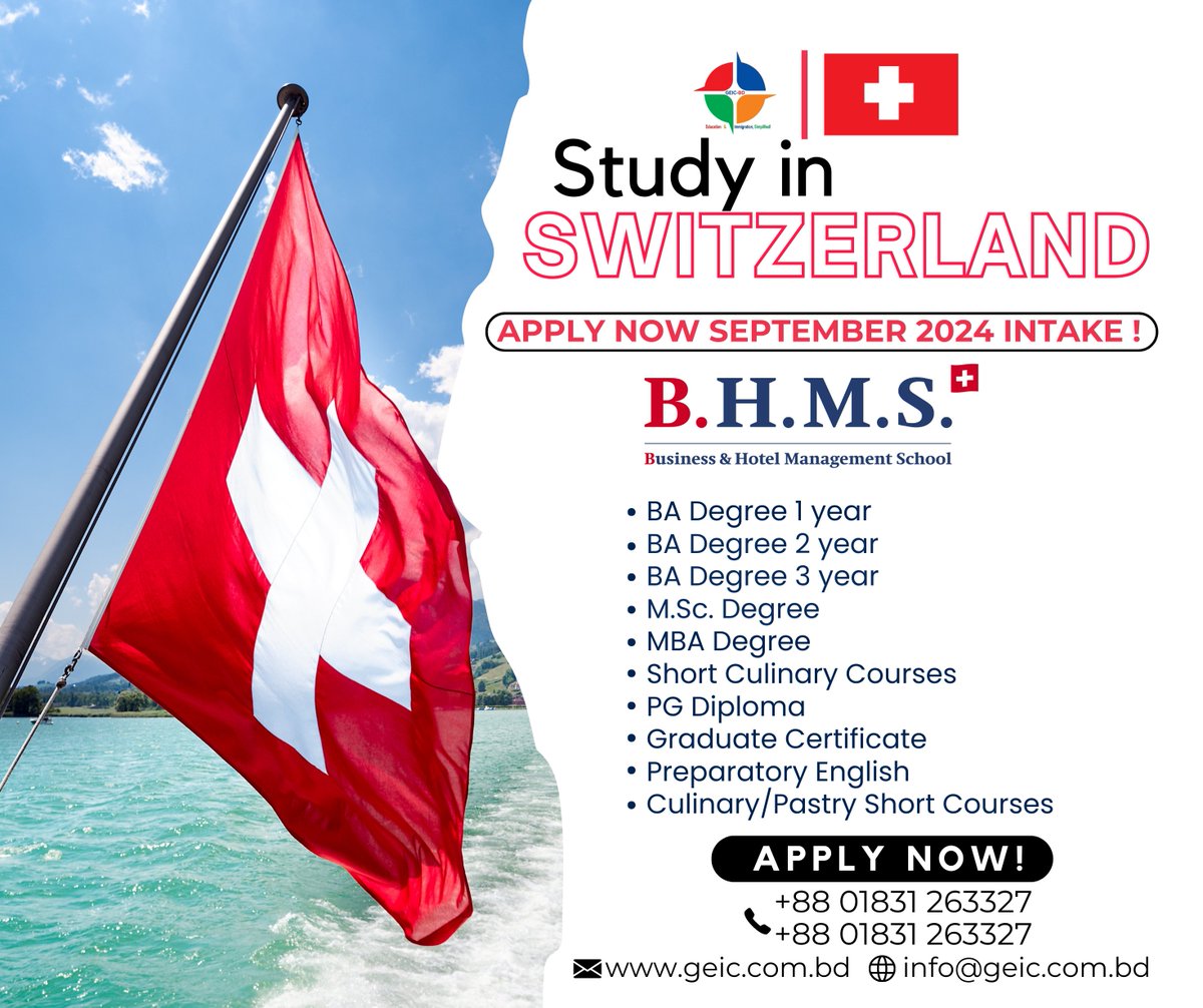 Dreaming of a career  in Business and hospitality Management?
' Study in Switzerland  '
#studyaboard #studyabroad #studyaustralia #studyaesthetic #studyabroadlife #studyarchitecture #StudyAbroadJourney
#studyabroadconsultants #switzerland #studyatswitzerland