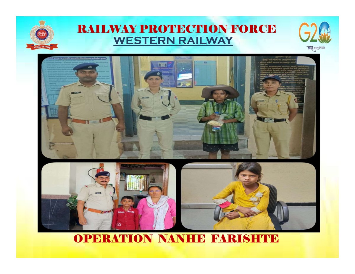 #OperationNanaheFarishte
On 24 Apr 24, RPF HC Arvind, Rajeev, ASI Jamil Khan, ASI Rakesh & LHC Rajni, while on duty found Mumbai Central, Dewas two 13,11-year-old girls & Dahod 08-year-old boy. After a polite conversation with the children, they were handed over to CWC.@RPF_INDIA