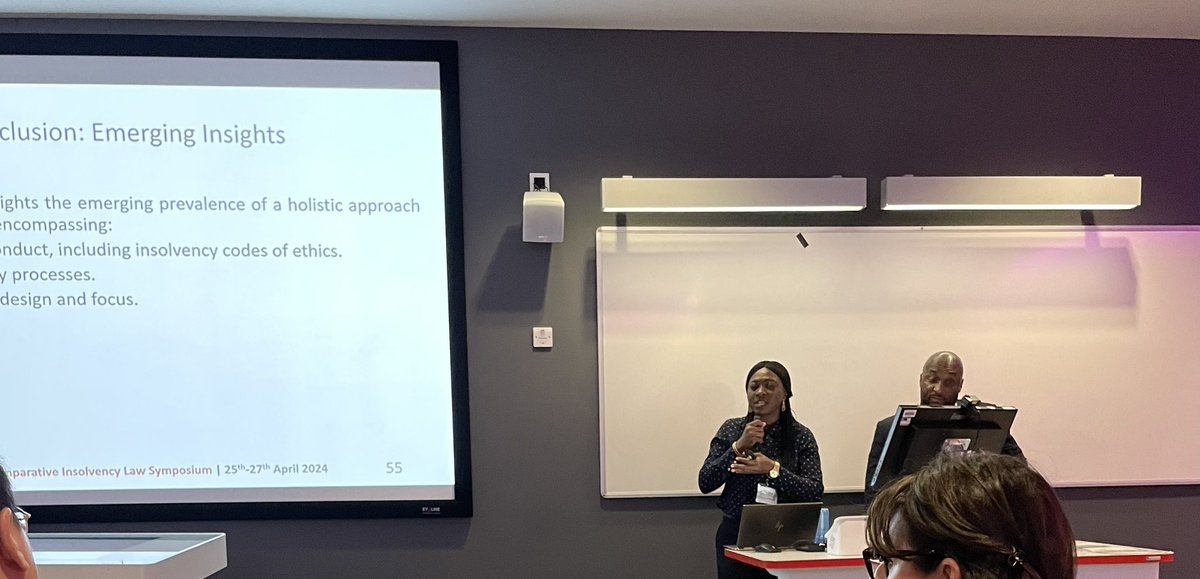 Great paper on insolvency ethics by <a href="/Blanle_A/">Bolanle Adebola</a> and <a href="/Hamswa/">Dr Hamiisi J Nsubuga</a> at the 5th Intl and Comparative Insolvency Symposium, Royal Holloway. #insolvency