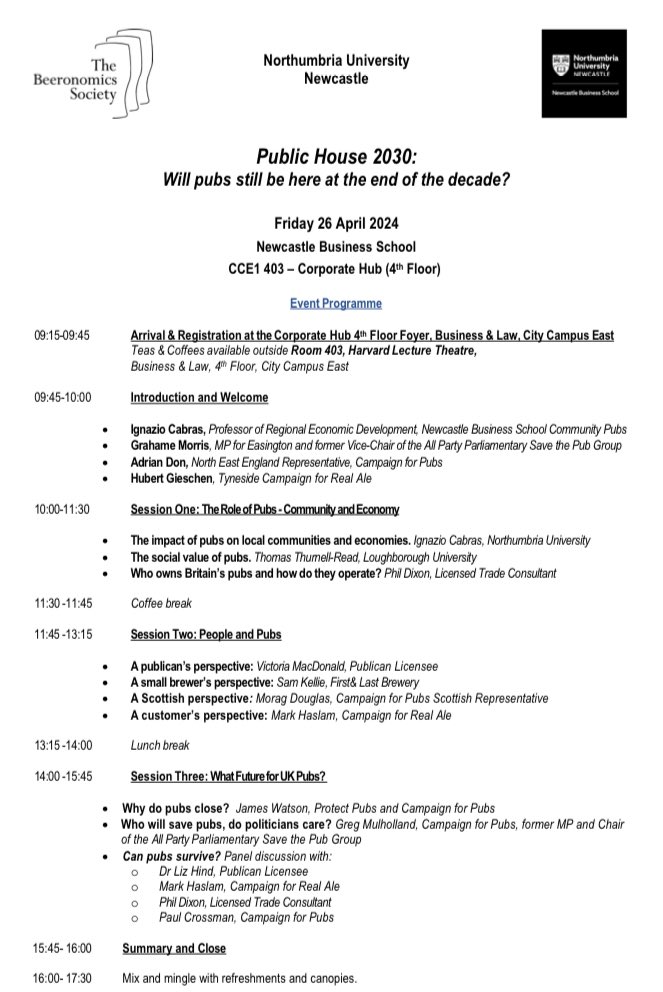 Looking forward to the Pub 2030 conference tomorrow with @DrCabras @theswanyork @ThePubChampion @CampaignforPubs @grahamemorris @CAMRA_Official @phildixon100 👇🏻