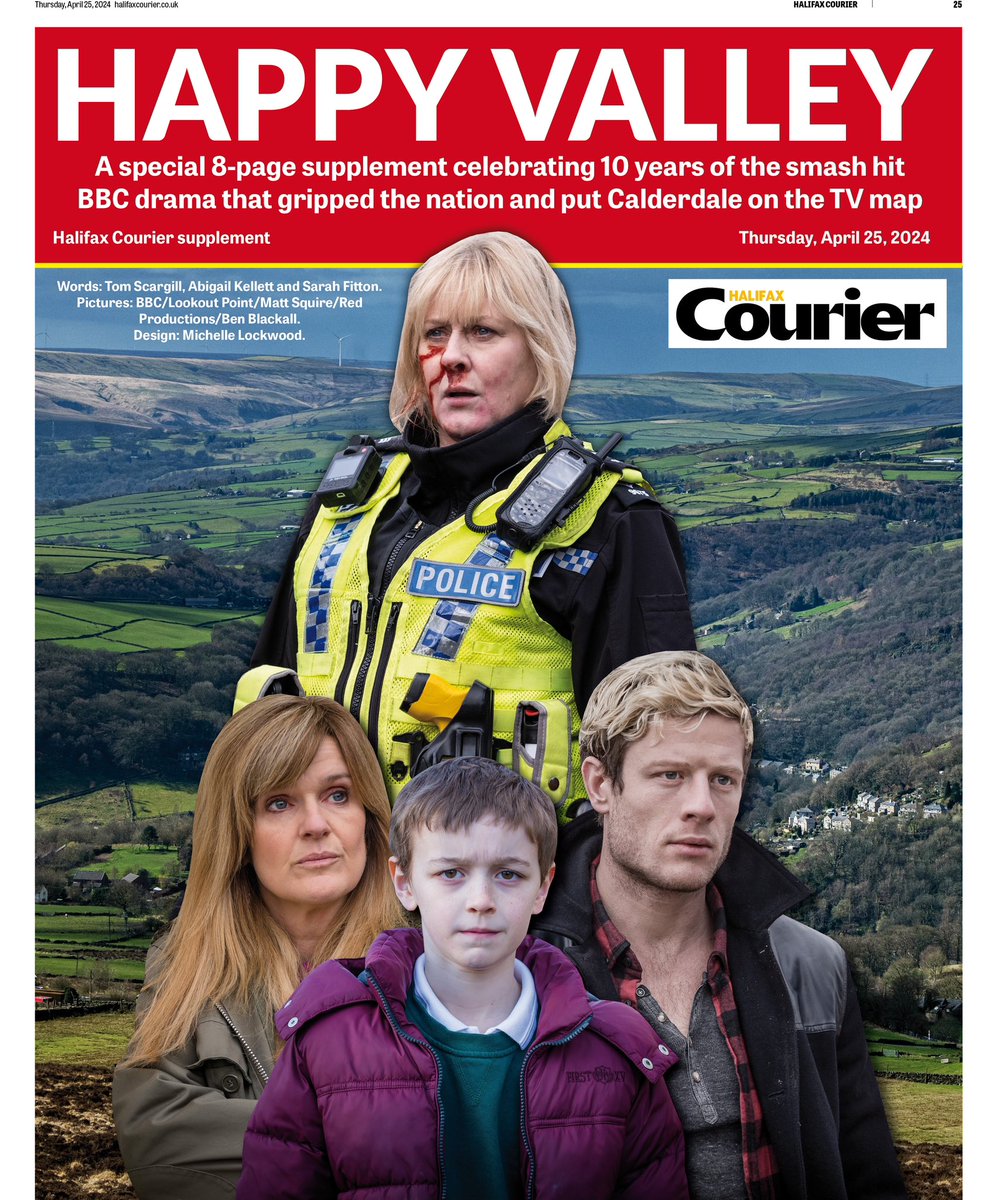 In this week’s @HXCourier… A special Happy Valley 8-page supplement celebrating 10 years of the smash hit BBC drama, including an exclusive interview with Sally Wainwright! Words by @FittonReporter @ReporterAbigail @HxCourierTom #HappyValley