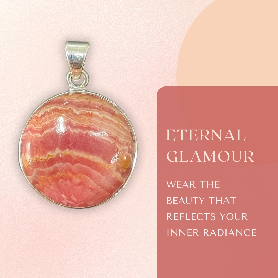 Reflecting Strength and Beauty: Wear this Rhodochrosite Pendant as a reminder of your inner resilience!

#jewelscraze #rhodochrosite #rhodochrositestones #gemstonependant #pendantcollection #handcraftedmagic #gemstonejewelry #jewelrylove