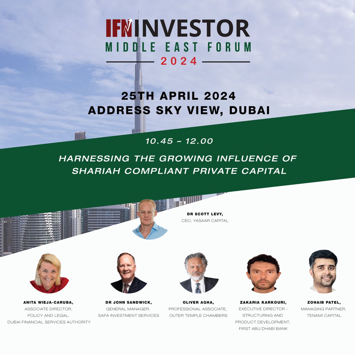Hear the views of practitioners such as Dr Scott Levy, Anita Wieja-Caruba, Dr John Sandwick, Oliver Agha, Zakaria Karkouri and Zohaib Patel as they discuss the Growing Influence of Shariah Compliant Private Capital. redmoneyevents.com/event/ifninves… #IFNInvestorMiddleEastForum2024