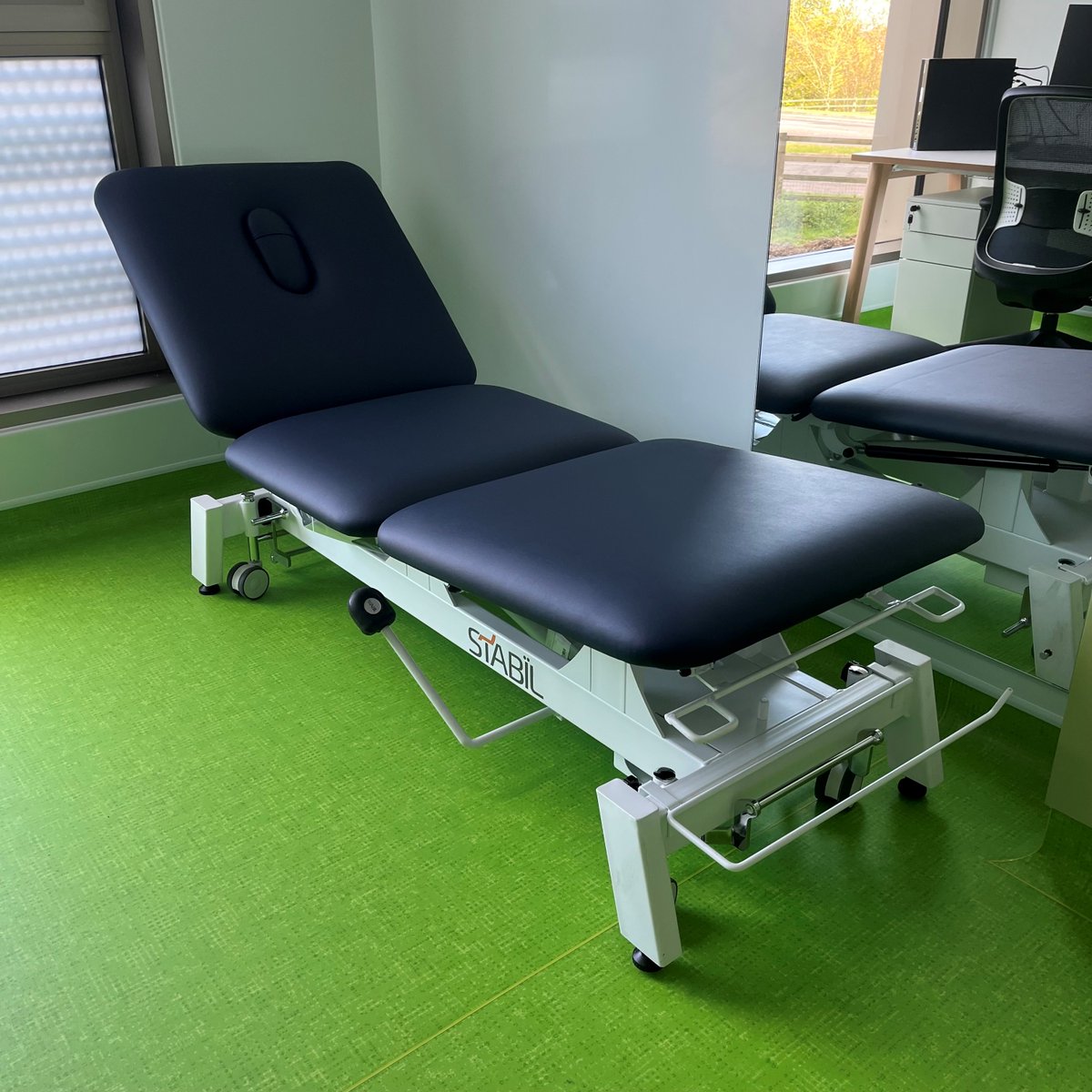 Today we have taken delivery of four treatment tables! We have a hydraulic table in our exam rooms 1 and 2, an electric bariatric table in exam room 3 and an electric table in our group room.