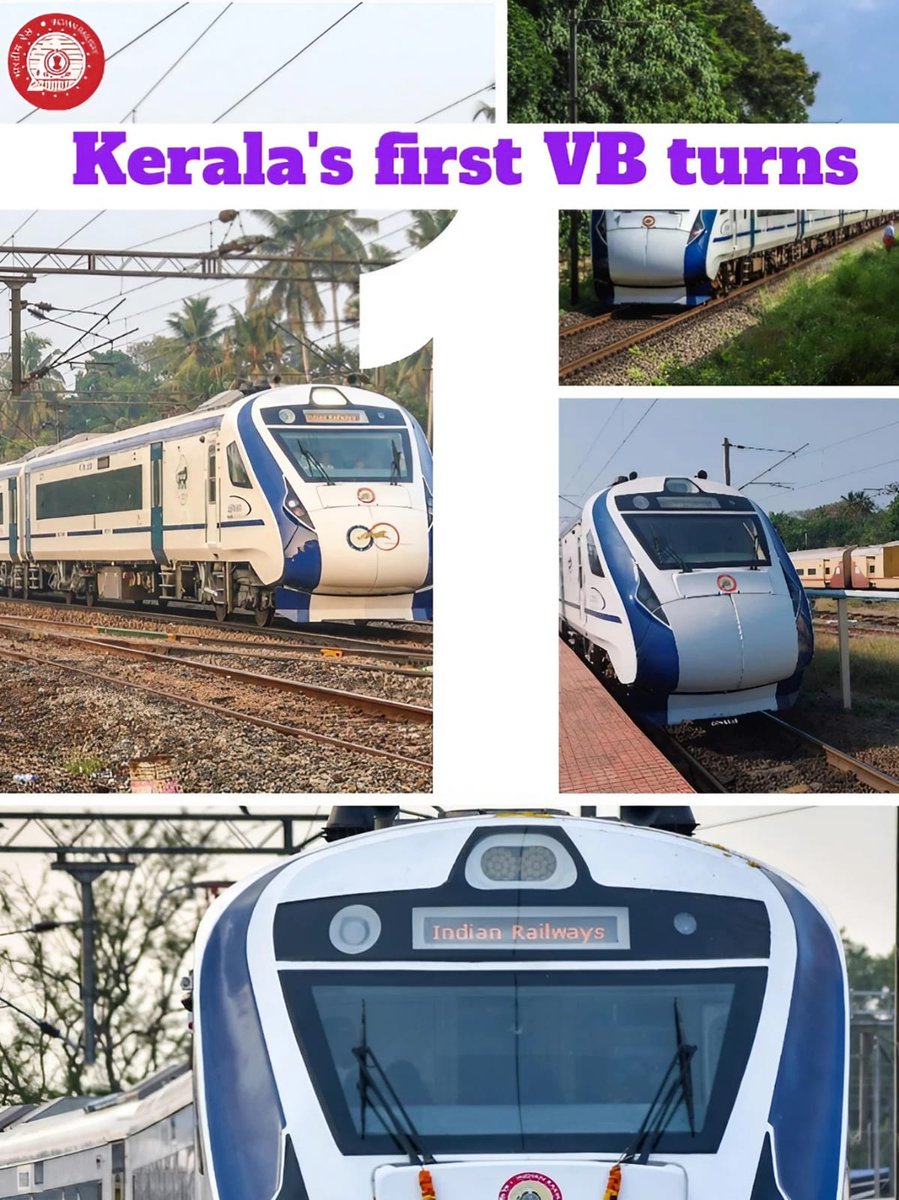 A year of world class travel! 365 days of comfy journeys and convenience, Kerala's first #VandeBharat, TVC-KGQ (20633/20634) express turns one today.

#VandeBharat #TVCSR #Kerala #Thiruvananthapuram #Kasargod