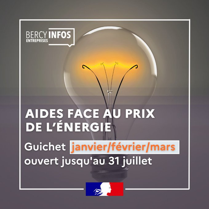 #Mayenne #Énergie 💡 Entreprises de taille intermédiaire et grandes #entreprises, le guichet d’aide au paiement des factures d’énergie pour janvier, février et mars 2024 est ouvert jusqu’au 31 juillet 2024. Pour en savoir plus 👉 economie.gouv.fr/entreprises/et…