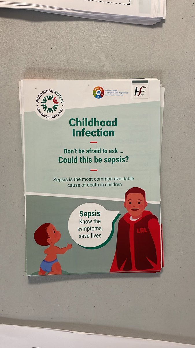 Midland Regional Hospital Portlaoise are promoting International Paediatric Sepsis Awareness week. Highlighting the signs and symptoms of sepsis and early management and treatment. Remember and ask ‘Could it be Sepsis’. #recognisesepsis