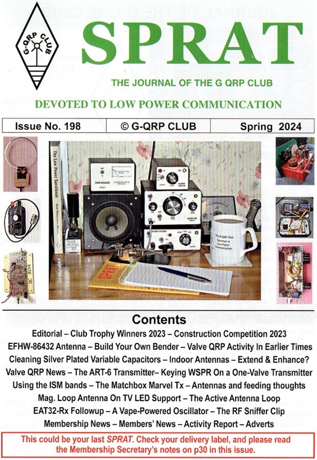 Preview of the Spring 2024 edition of SPRAT Magazine, the journal of the G-QRP club... ei7gl.blogspot.com/2024/04/previe…