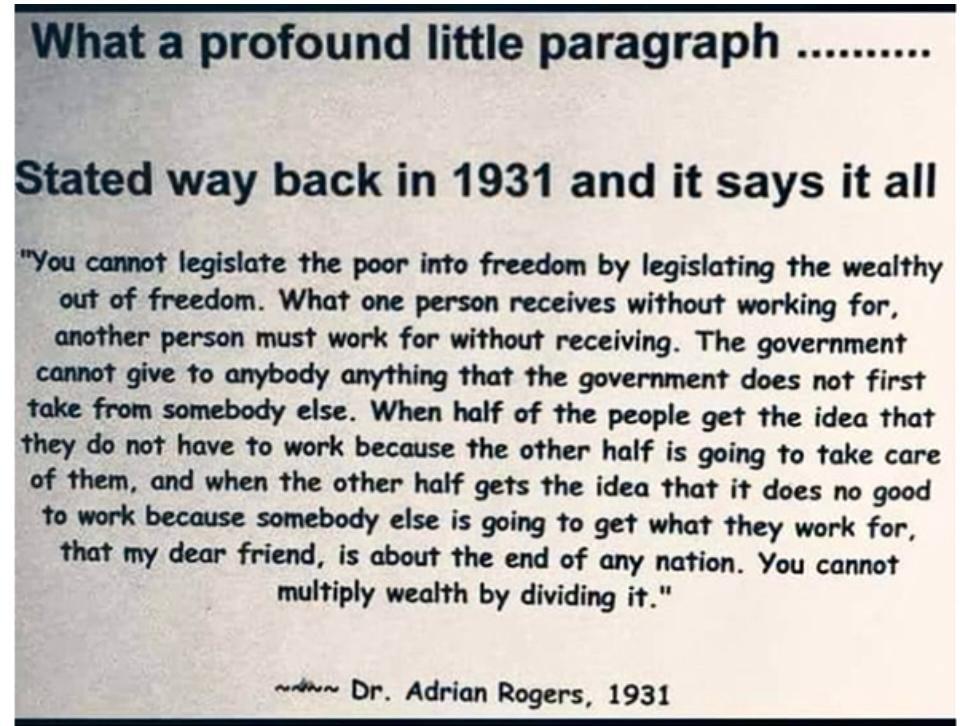 Profound paragraph from 1931 about wealth redistribution..