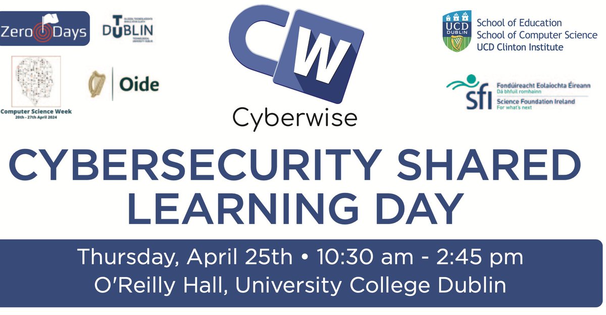 Taking place today‼️
Centre for Digital Policy's Dr.  @TiMilosevic will be talking about online safety to school teachers at the Cyberwise's Cybersecurity Shared Learning event at UCD today'

#UCDDigitalPolicy
#DigitalPolicyIE