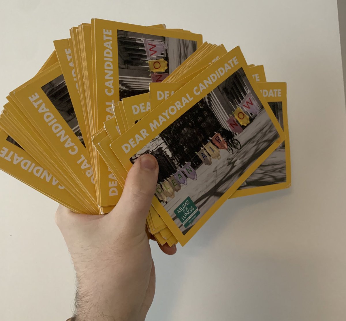 I’m not exaggerating when I say I’ve received HUNDREDS of postcards through my letterbox from @MumsForLungs since announcing my run for GM Mayor. Well done to their team on an incredible campaign, which has informed us all, and has made EVERY candidate commit to action.
