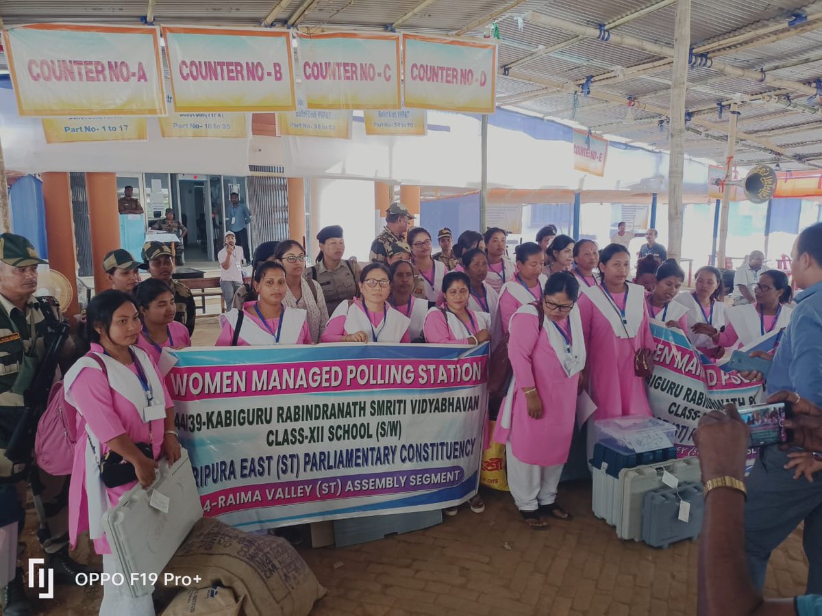 Women Polling Personnel on the go to their assigned Women Managed Polling Stations at 44/37-Kabiguru Rabindra Nath Smriti Vidhya Bhaban H.S School & (N/W) & 44/39-Kabiguru Rabindra Nath Smriti Vidhya Bhaban H.S School, (S/W) under 44-Raima Valley (ST) AS
@DhalaiDm 
@ceotripura