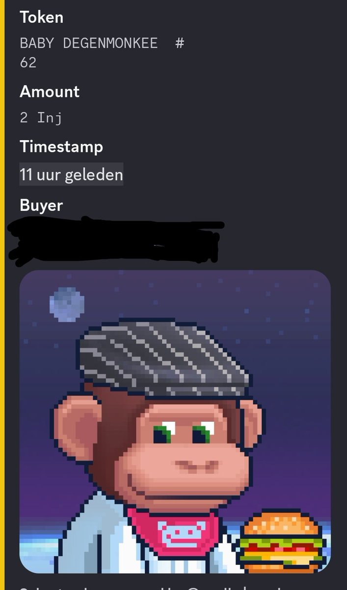 Gmgm monkeez!
New highest sale for this clean ass baby at 2 <a href="/injective/">Injective 🥷</a>🫣

Remember our sweeping contest is still open for a few more days...

Take your chances to win a monkee!
Second prize is great too with 2 babies.
Third prize is 1 baby.
Check the details in our discord sers🐵