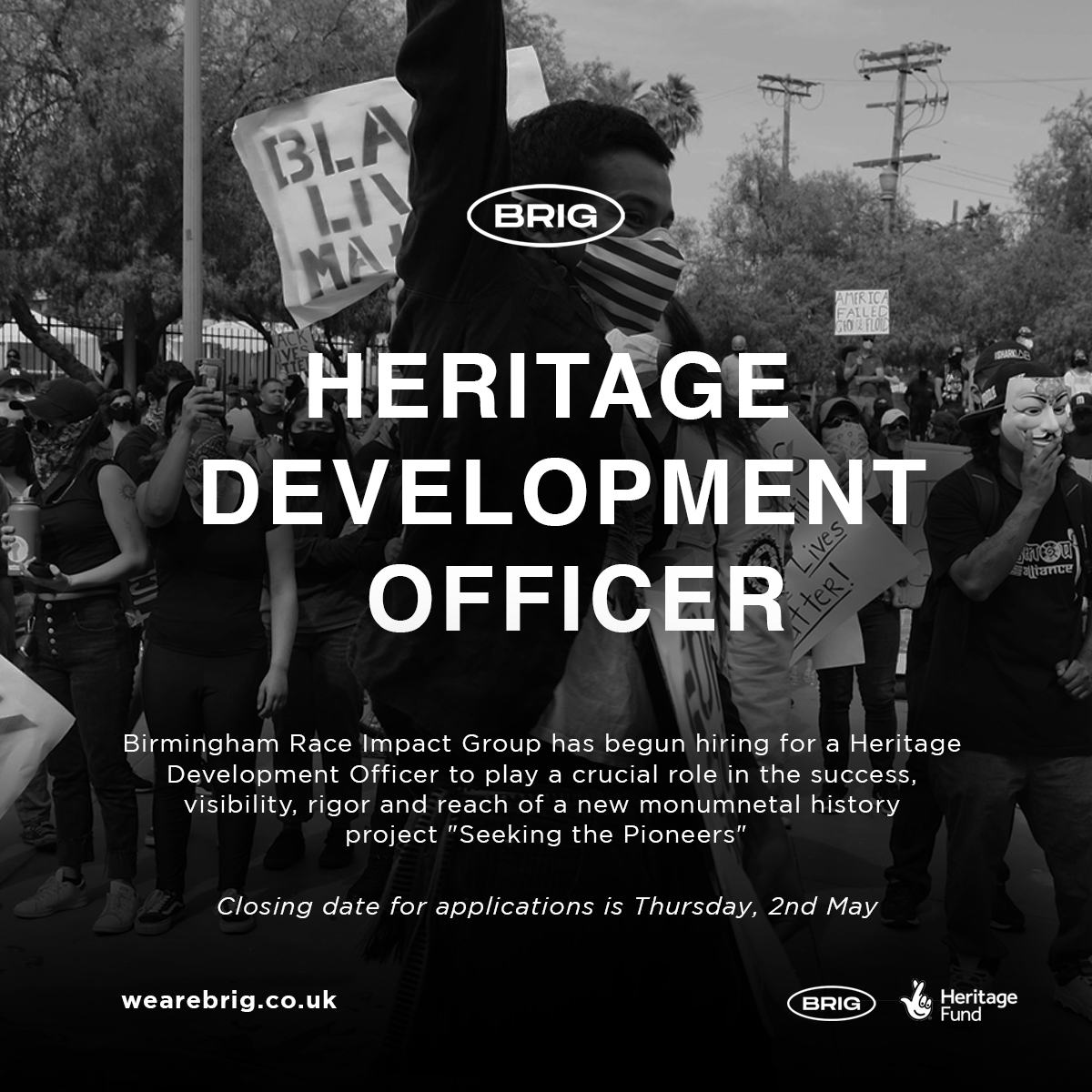 HIRING: We are looking for a HERITAGE DEVELOPMENT OFFICER to join the Birmingham Race Impact Group team Want to play a crucial role in the success, visibility and reach of a new history project 'Seeking the Pioneers'? Find out more information: wearebrig.co.uk/news/seeking-t…