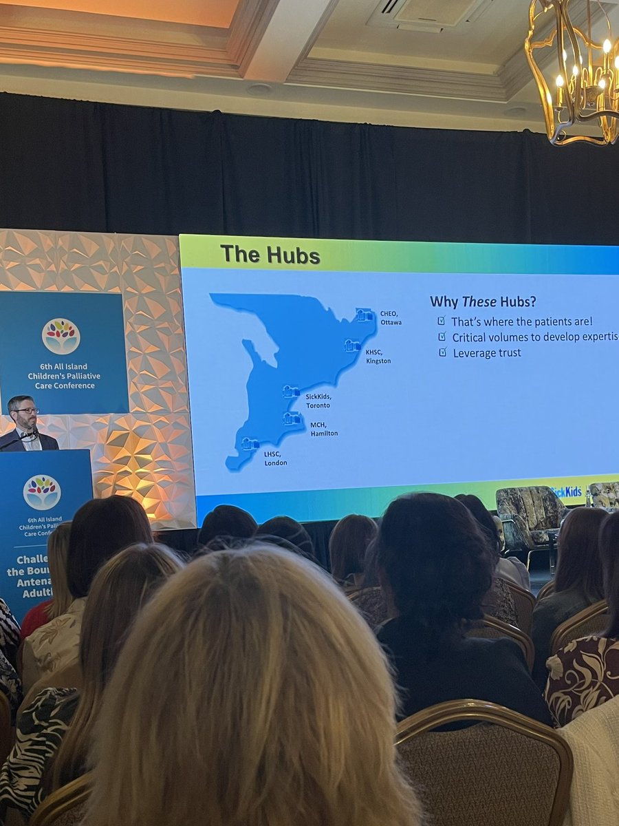 Thoroughly enjoying listening to Dr. Adam Rapoport at #CPCC2024 as he shares Ontario’s proposed Paediatric PC Model of Care noting Specialist PC centres should be located in high population density areas where the children are located &amp; there is a critical volume