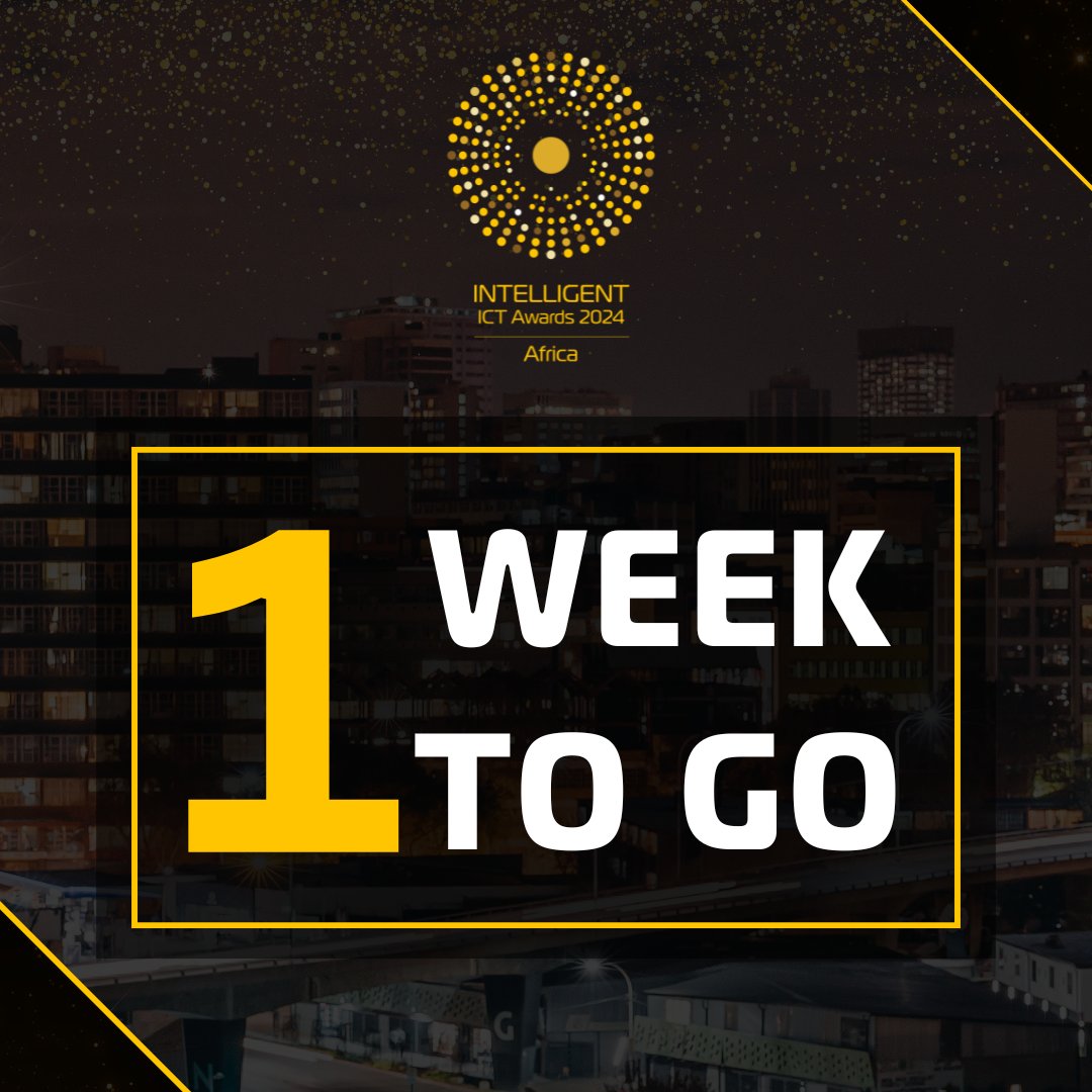 IntICTAwards's tweet photo. Only 1 week to go until the Intelligent ICT Awards Africa! 🏆

Join us next Thursday, May 2nd, at Katy's Palace in Johannesburg, as we gather for an evening of celebration and recognition. We can't wait to see you there! https://t.co/ZuT9WHUal5