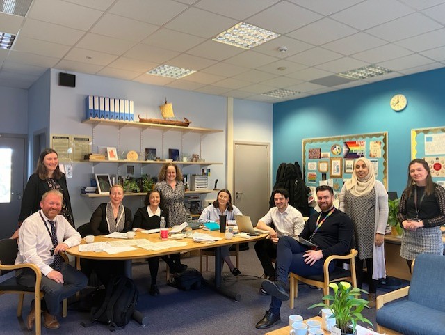 Great to welcome colleagues from @St_Rochs and @GovanHighSchool for lots of discussion about curriculum, learning and teaching in our school and then some learning walks across the school. #SharingPractice #Teamwork @EdISGlasgow @GCCLeadLearn