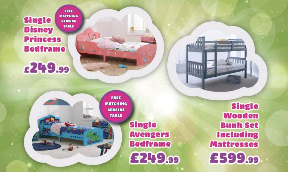 Dreamy nights ahead with our kids beds!

Save your children from the discomfort of being tired all day long, visit us in-store, to see our new lines of kid's beds and bunk beds in our Spring Savings!