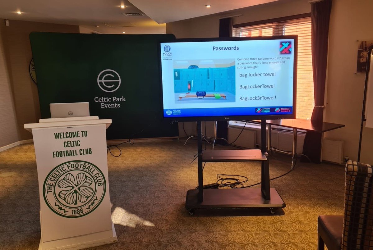 The @PoliceScotland Cybercrime Harm Prevention team's work with @SWPL continued this week with online safety presentations delivered to players from @AberdeenWomen @CelticFCWomen and Celtic Girl's Academy. Thanks to all for attending!