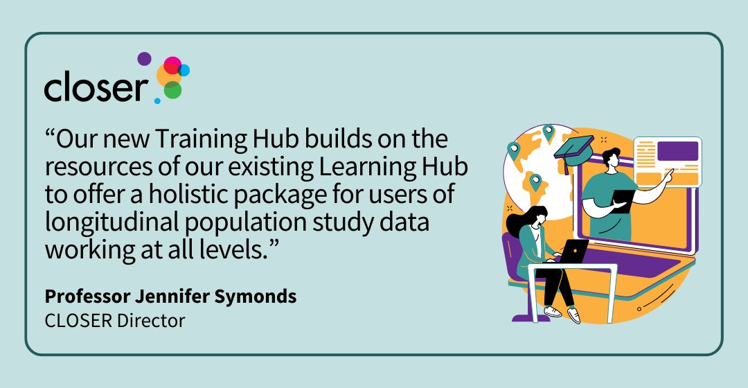 💡Have you checked out our Training Hub yet? It's our *free* resource that helps you increase your knowledge and skills in data management, cross-study research, dissemination, and impact. Take a look: closer.ac.uk/training-hub/