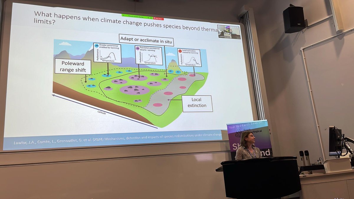 RoyEntSoc's tweet image. Hester Weaving from @BristolUni is our second speaker, sharing with us how disease vectors respond to extreme heat, and the use of thermal limits to predict climate change responses in the viviparous #tsetse fly.

#RESExtreme24