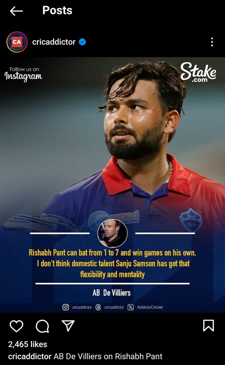 SanjuSamsonFP's tweet photo. A fake quote posted by 2.3M followed account in Instagram 🙃

We can't beat this PR 

@ABdeVilliers17 please note this https://t.co/wbISiuOfND