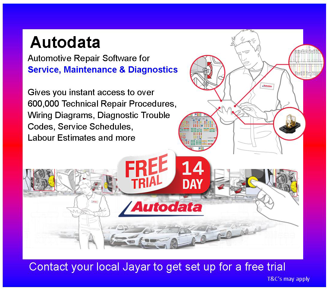 Online Diagnostic & Repair at your fingertips!
Sign up for your 14 day #free trial! 
Find a Jayar Branch near you 👇
jayar.co.uk/branches/
#autodata #automotivesoftware #mechanic #autotechnician