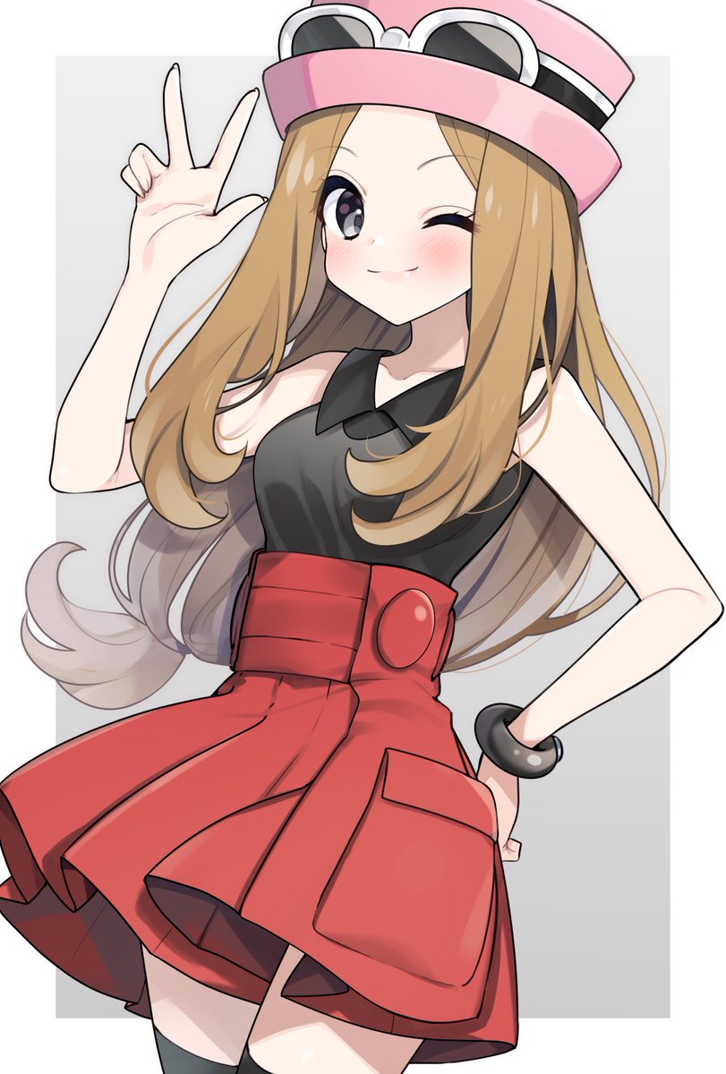 serena (pokemon) 1girl solo long hair breasts looking at viewer blush smile  illustration images