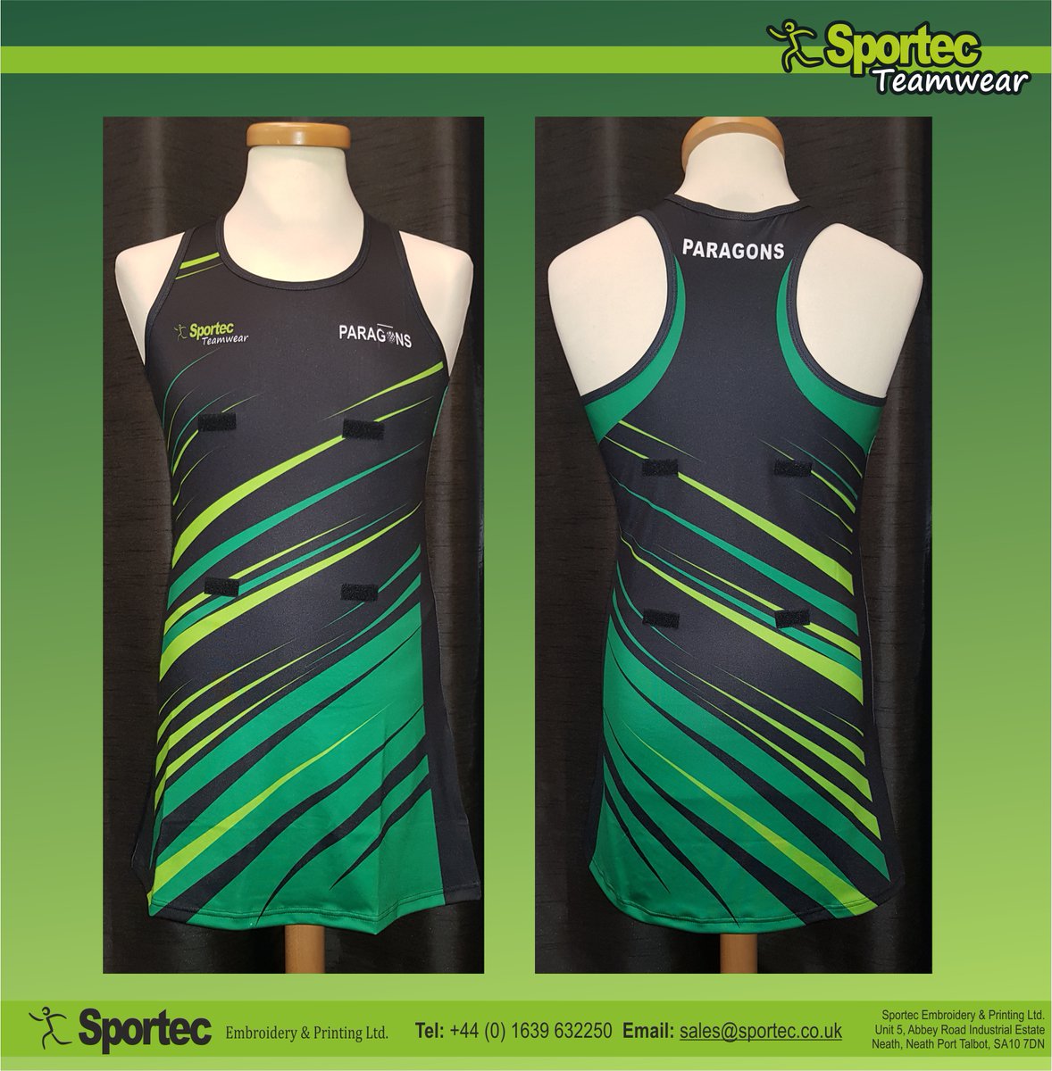 Check out this #bespoke #sublimated #netball #dress that we've created for Paragons Netball Club!

To see our full range of netball dress designs, please visit sportec.co.uk/products/teamw…

#custom #netballdress #netballkit #customdesign #sportskit #teamwear