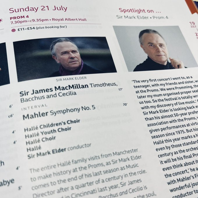 A huge and celebratory programme this; an event ideal for the @RoyalAlbertHall - and SME's last @bbcproms as MD of @the_halle alongside his beloved family of choirs, celebrated in @jamesmacm's stunning new work. Live on @BBCFOUR4 too... 🙏 🎶😢🍾🥳