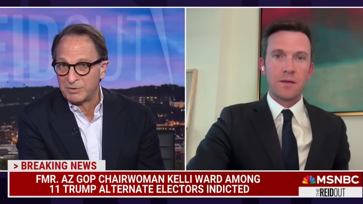 BREAKING: 11 Arizona Trump fake electors indicted on state charges including former GOP state chair | @AWeissmann_, Timothy Heaphy & Vaughn Hillyard discuss msnbc.com/the-reidout/wa…, via @msnbc.