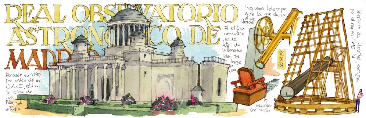 Muchas gracias a Urban Sketchers Madrid @uskmadrid y a @JoaquinDorao por haber venido a retratar nuestro observatorio. ¡Estamos impresionados por la belleza de vuestros dibujos!