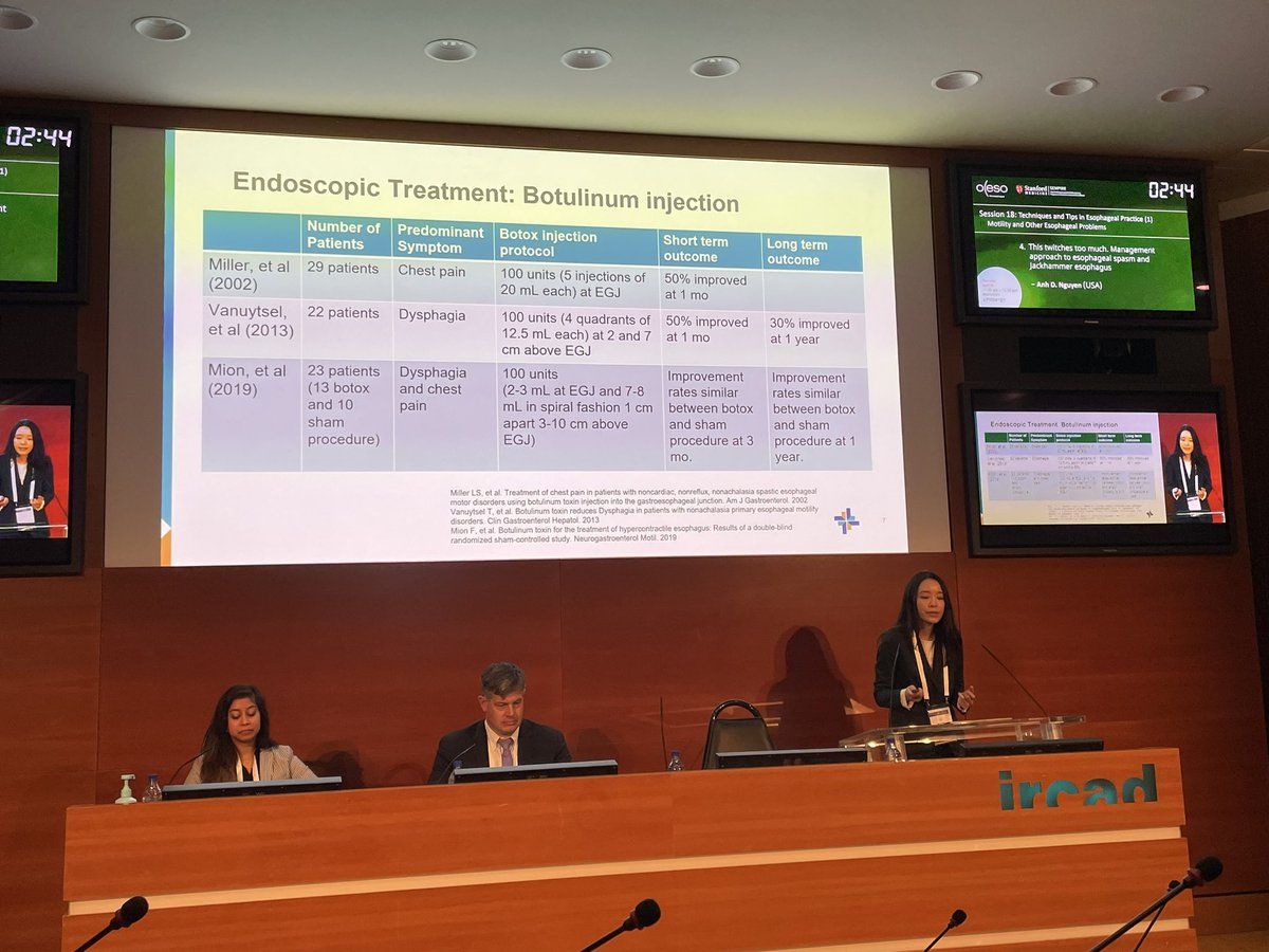 @anh_nguyenMD at #OESO2024 in Strasbourg FR reminding us that: 🔑True esophageal spastic disorders as diagnosed by HRM are quite rare 🔑Spastic esophageal disorders may be secondary to GERD +/- opiates 🔑Medical therapy data limited 🧐 @_OESO_