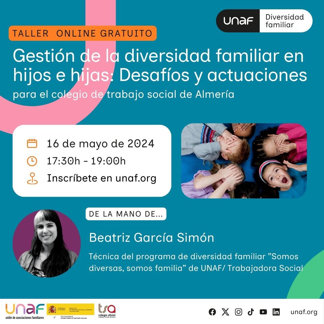 Taller Online Gratuito “Gestión de la diversidad familiar en hijos e hijas: Desafíos y actuaciones” coaltrabajosocial.org/noticias/talle…