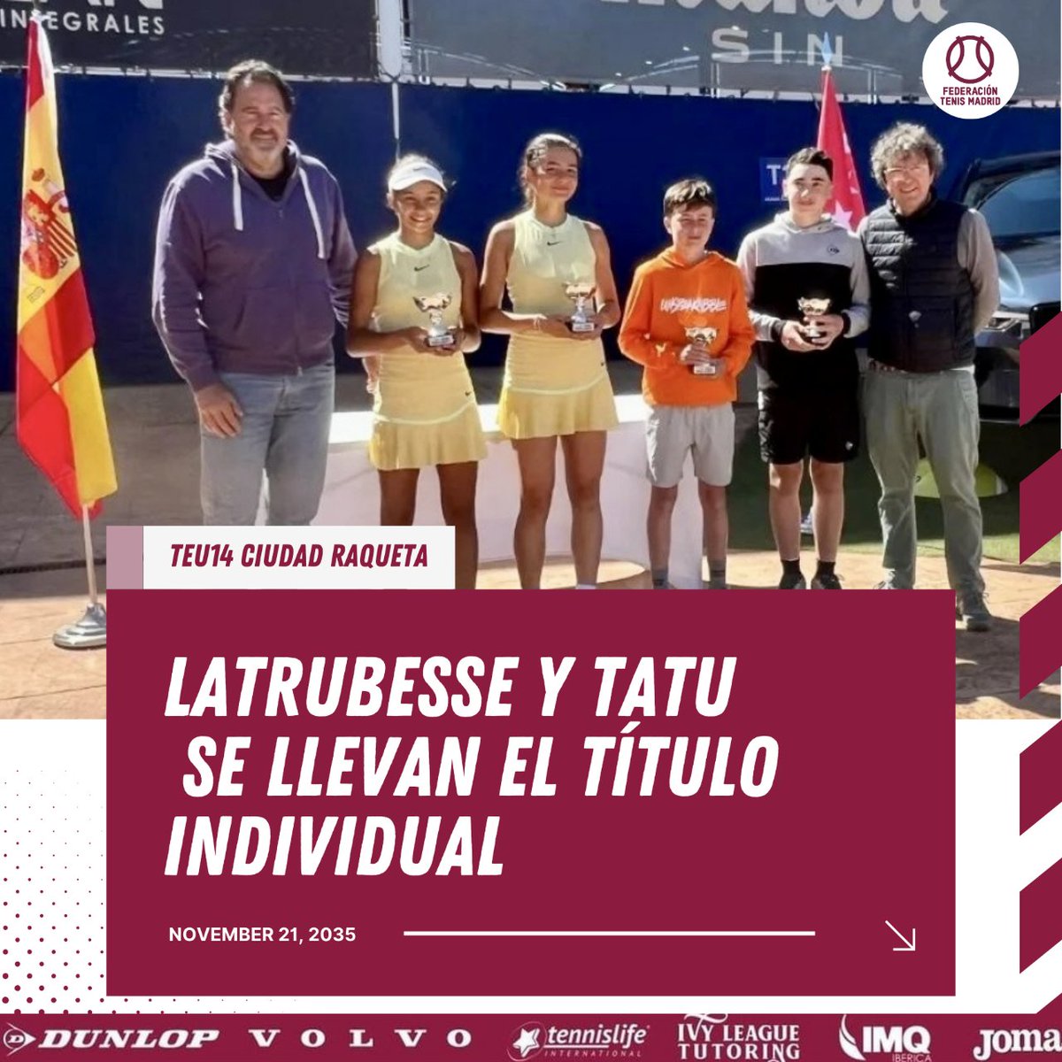 𝗧𝗘𝗡𝗡𝗜𝗦 𝗘𝗨𝗥𝗢𝗣𝗘 𝗖𝗜𝗨𝗗𝗔𝗗 𝗥𝗔𝗤𝗨𝗘𝗧𝗔  🏁La tercera edición del Torneo Internacional de Tenis Villa de Madrid, correspondiente al certamen Tennis Europe Junior Tour para jugadores sub-14 de categoría 3, se celebró en Ciudad de la Raqueta. ftm.es/noticias/gener…