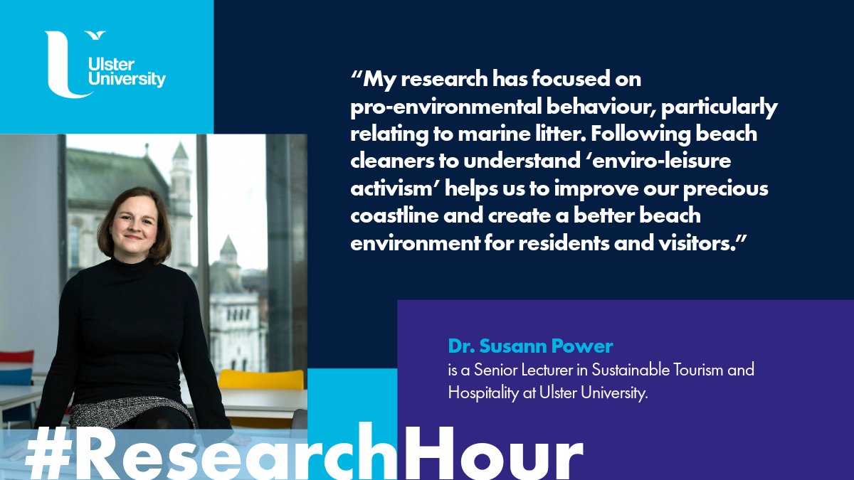 #ResearchHour Dr. Susann Power is working with colleagues to help design behaviour change interventions for a cleaner environment. Susann is flying the flag for embedding sustainability in the curriculum @UlsterBizSchool Browse our research: bit.ly/3UtJ33j #WeAreUU