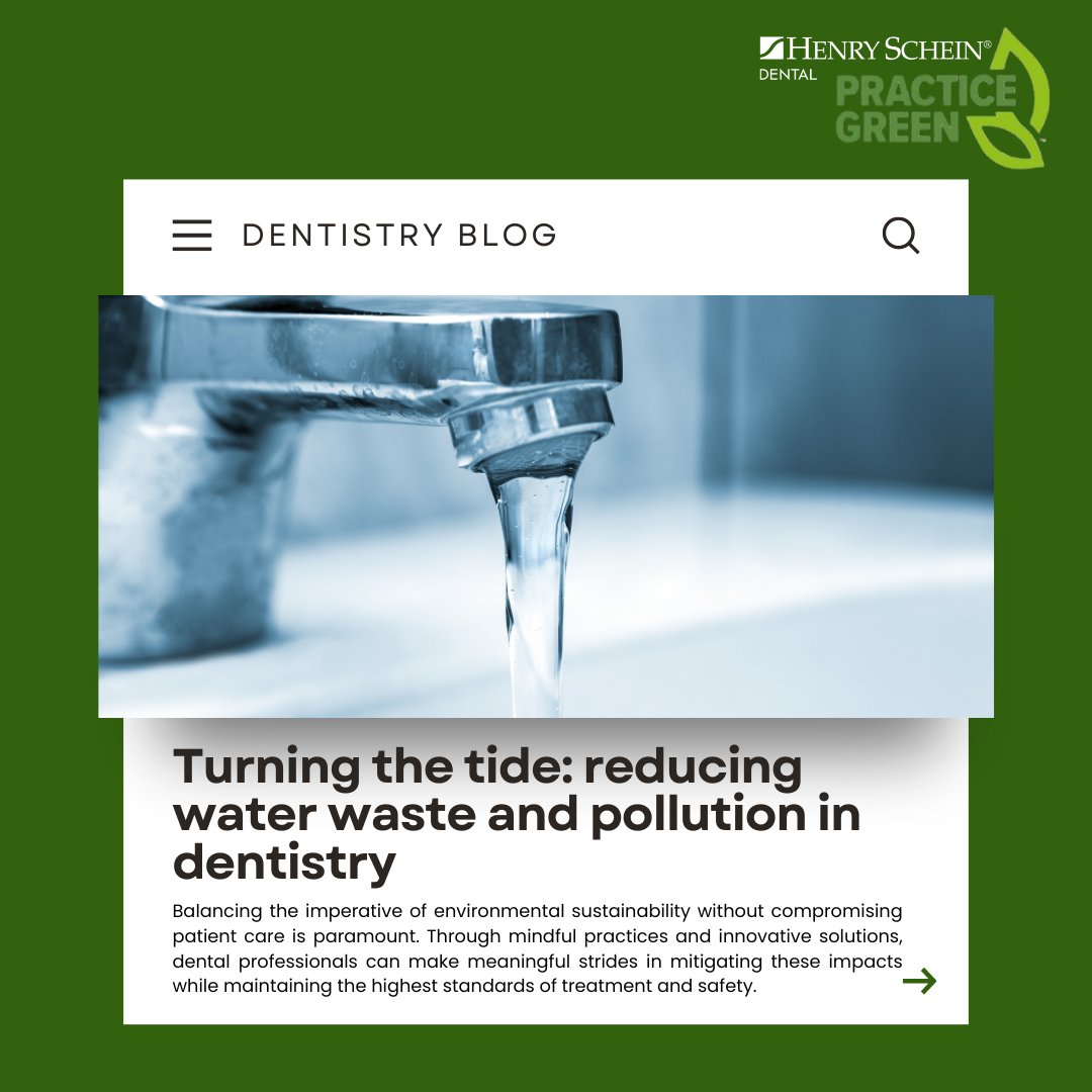 Let's talk water in dentistry! From chemical disposal to water consumption, our practices directly impact the health of our environment. bit.ly/3PSOC8Y