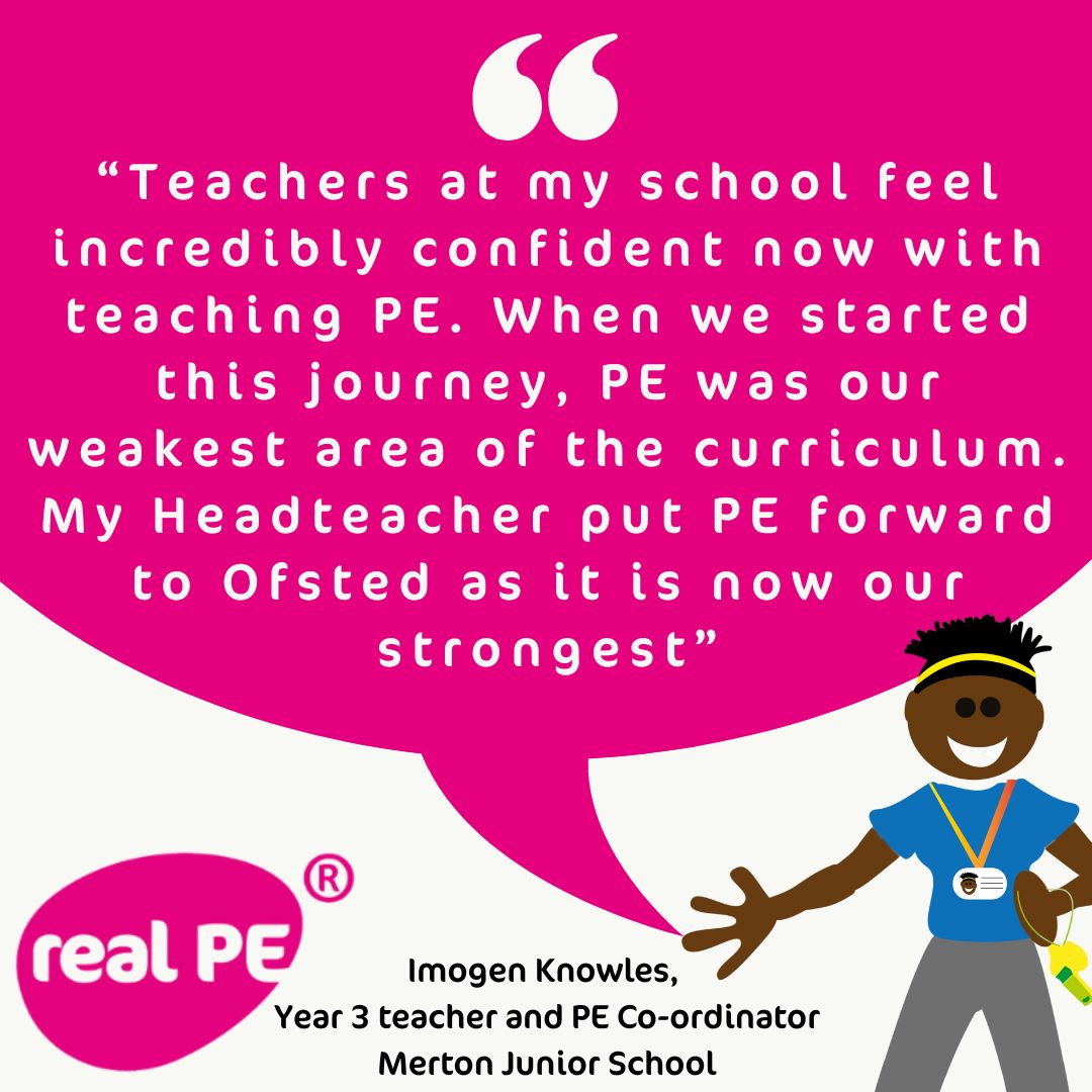 real_PE_'s tweet photo. “Teachers at my school feel incredibly confident now with teaching PE. When we started this journey, PE was our weakest area of the curriculum. My Headteacher put PE forward to Ofsted as it is now our strongest”

https://t.co/v7F7dFGVFH
#Professionallearning #PhysEd #Headteacher https://t.co/Jb8Csz7YRw
