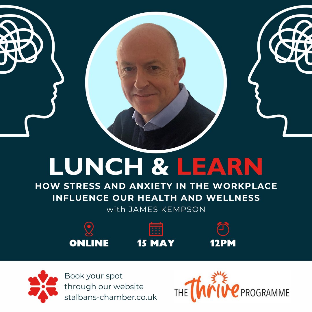 For Mental Health Awareness Week 2024, we invite you to a special Lunch & Learn webinar on stress and anxiety in the workplace.

Find out more and reserve your spot: bit.ly/3vXXqnm

#LunchAndLearn #MentalHealthAwarenessWeek #MHAW #WorkplaceWellbeing #MentalHealthAtWork