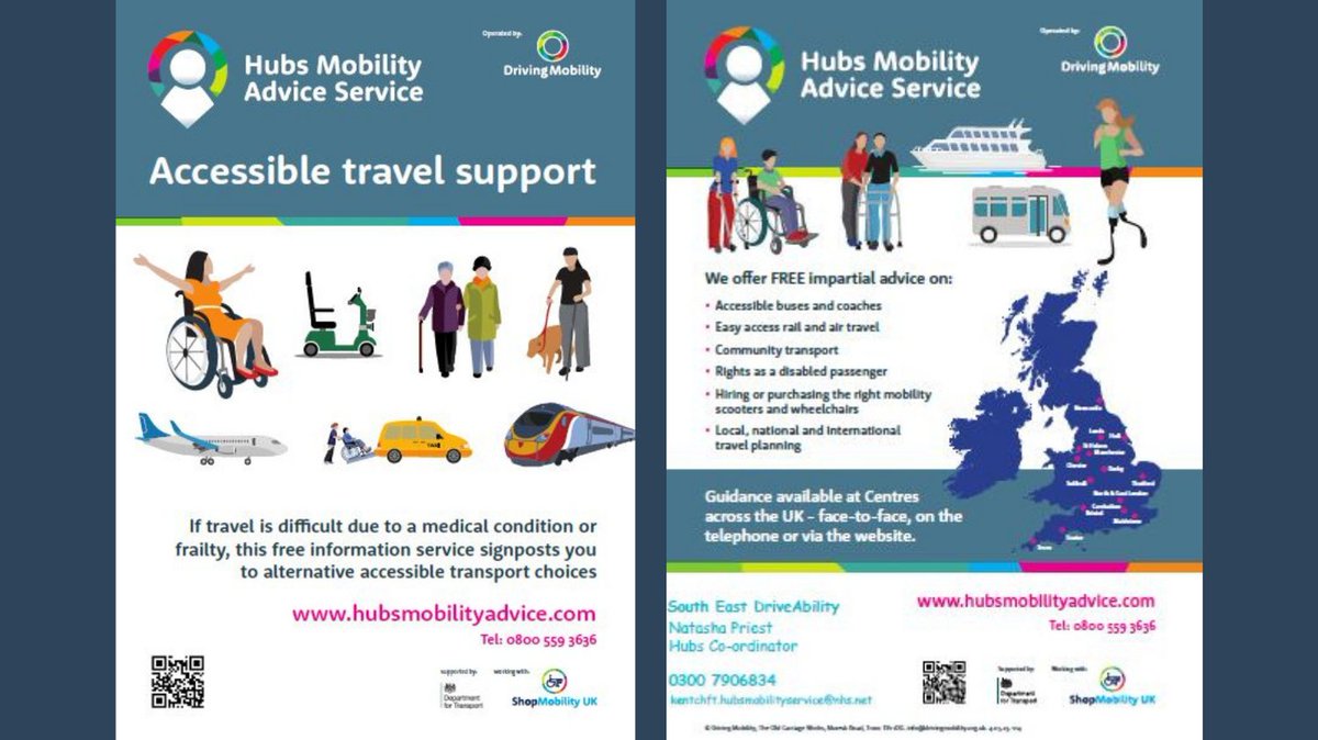 The Hubs Mobility Advice Service can offer free confidential advice if travel is difficult due to a medical condition or frailty. For more information contact the Hub Co-ordinator on 0300 7906 834.